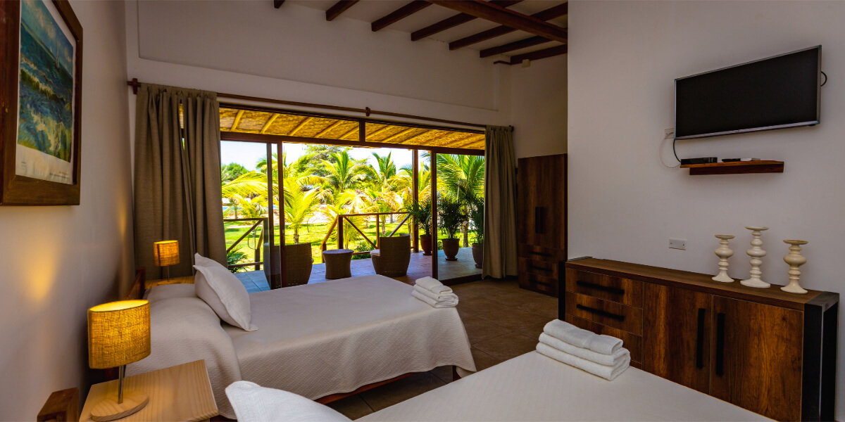 habitacion-estandar-doble-hotel-punta-camaron-zorritos Interior Habitación Estándar Doble del Hotel Punta Camarón Bungalows & Suites en Zorritos, Tumbes